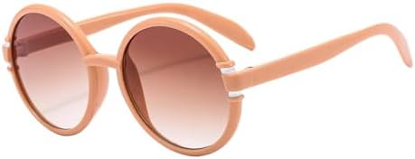 

Ретро круглые солнцезащитные очки для мужчин и женщин, пластиковая оправа, большие солнцезащитные очки, модные очки с градиентом белого и коричневого цвета MTZJH, C5 Pink Tea