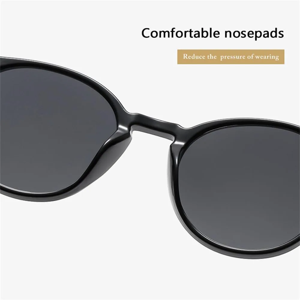 

Женские круглые солнцезащитные очки в стиле ретро, ​​овальные солнцезащитные очки в стиле ретро, ​​классические женские солнцезащитные очки KTUCN, Black Grey