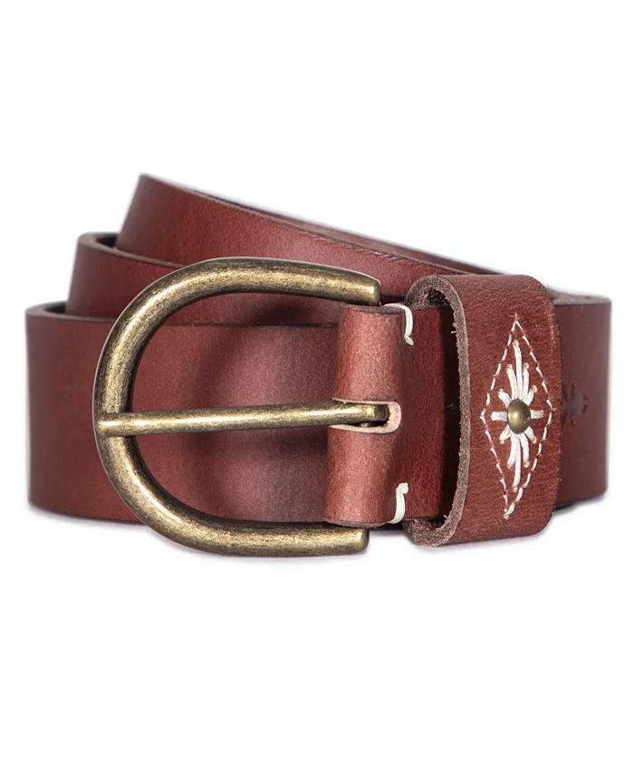 

Женский пояс с вышивкой на петле Loop Belt Frye, коричневый/бежевый
