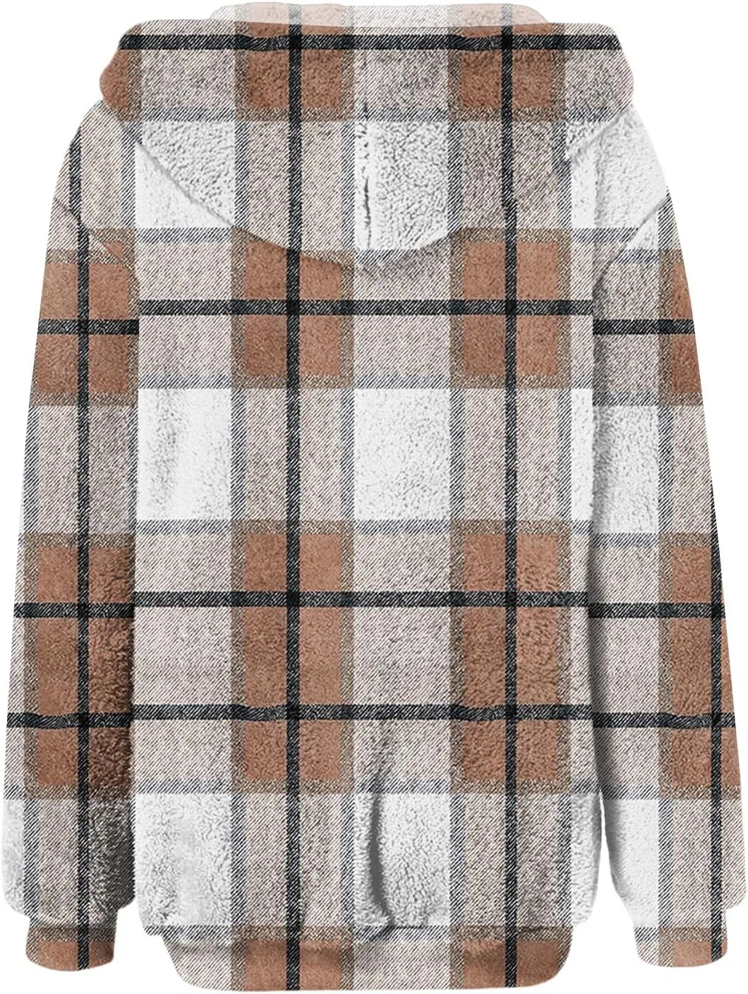 Женская худи с капюшоном, флисовая, на молнии, цвет 1-khaki — фото 2