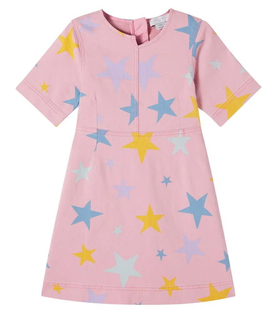 Джинсовое платье с принтом Stella McCartney Kids, розовый