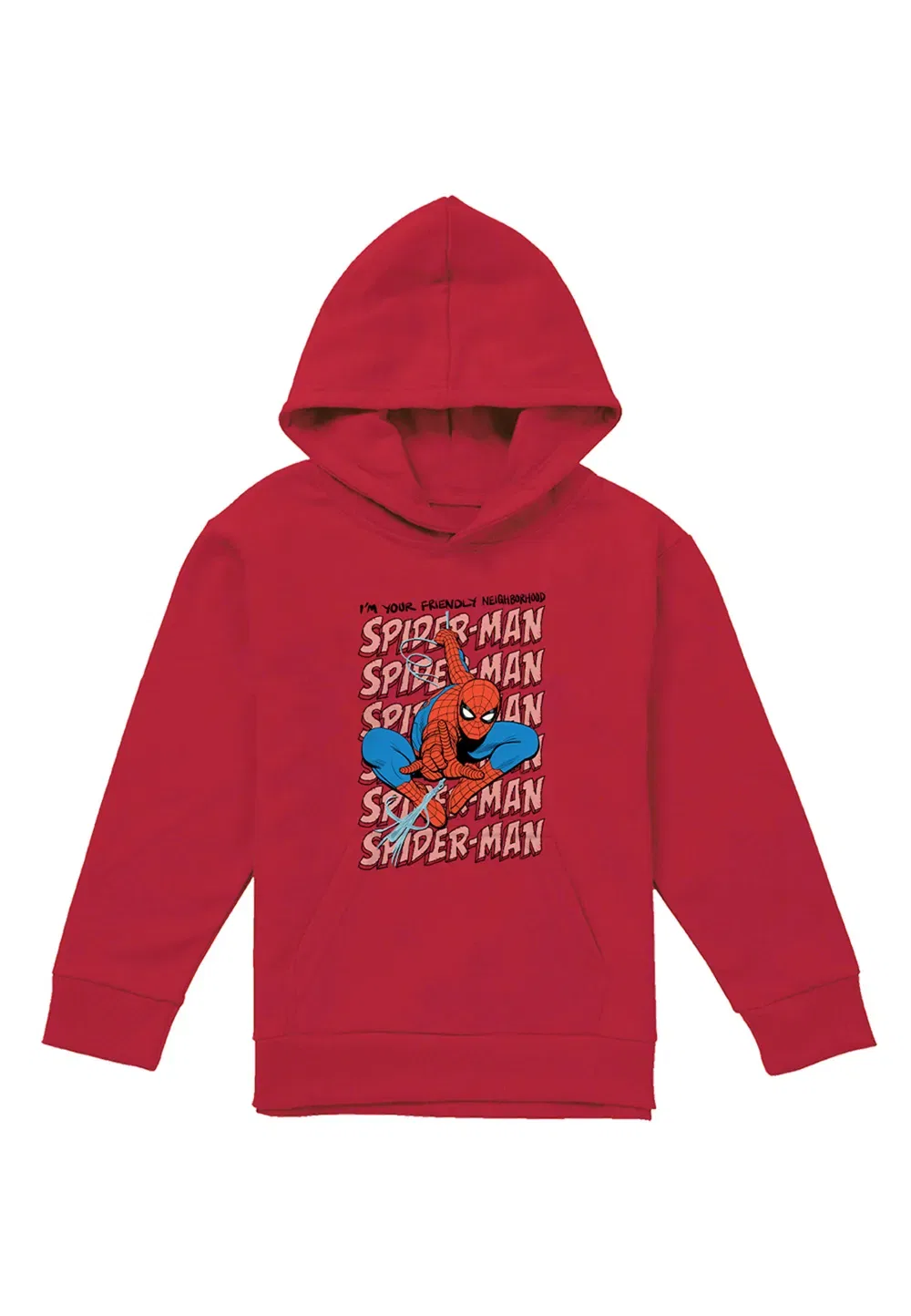 Детская худи Marvel Friendly Neighborhood Spiderman Thwip, красная, красный — фото 4