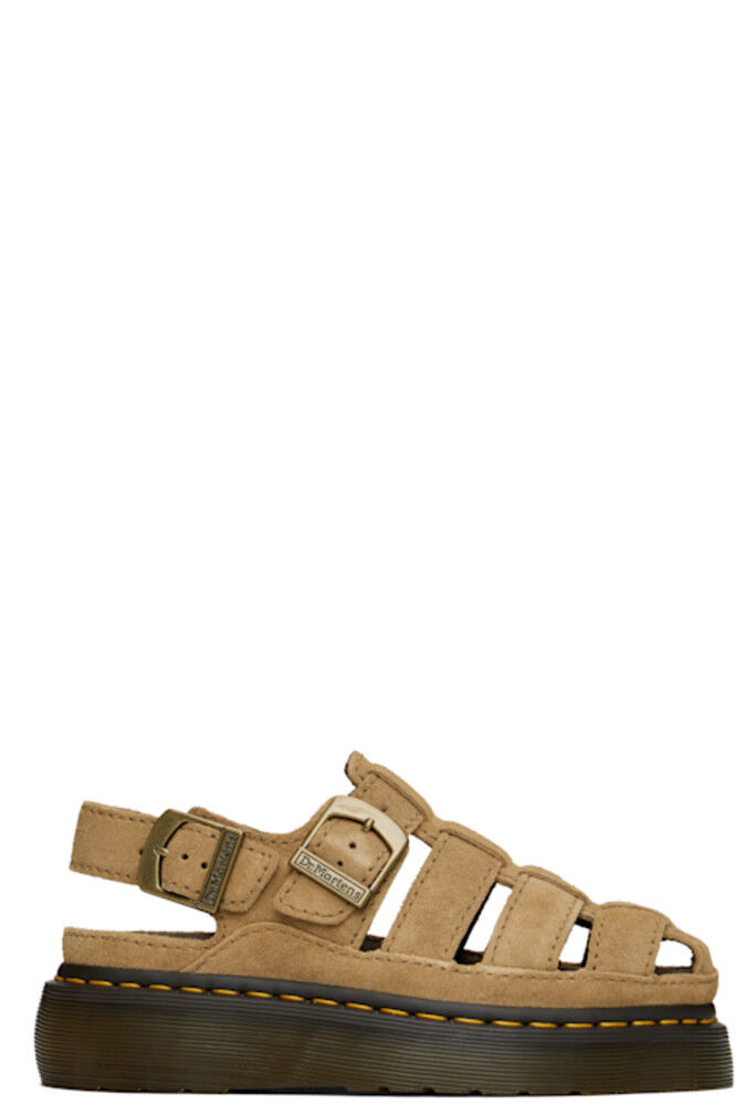 Замшевые сандалии для рыбалки Tan Wrenlie Bronx Dr. Martens
