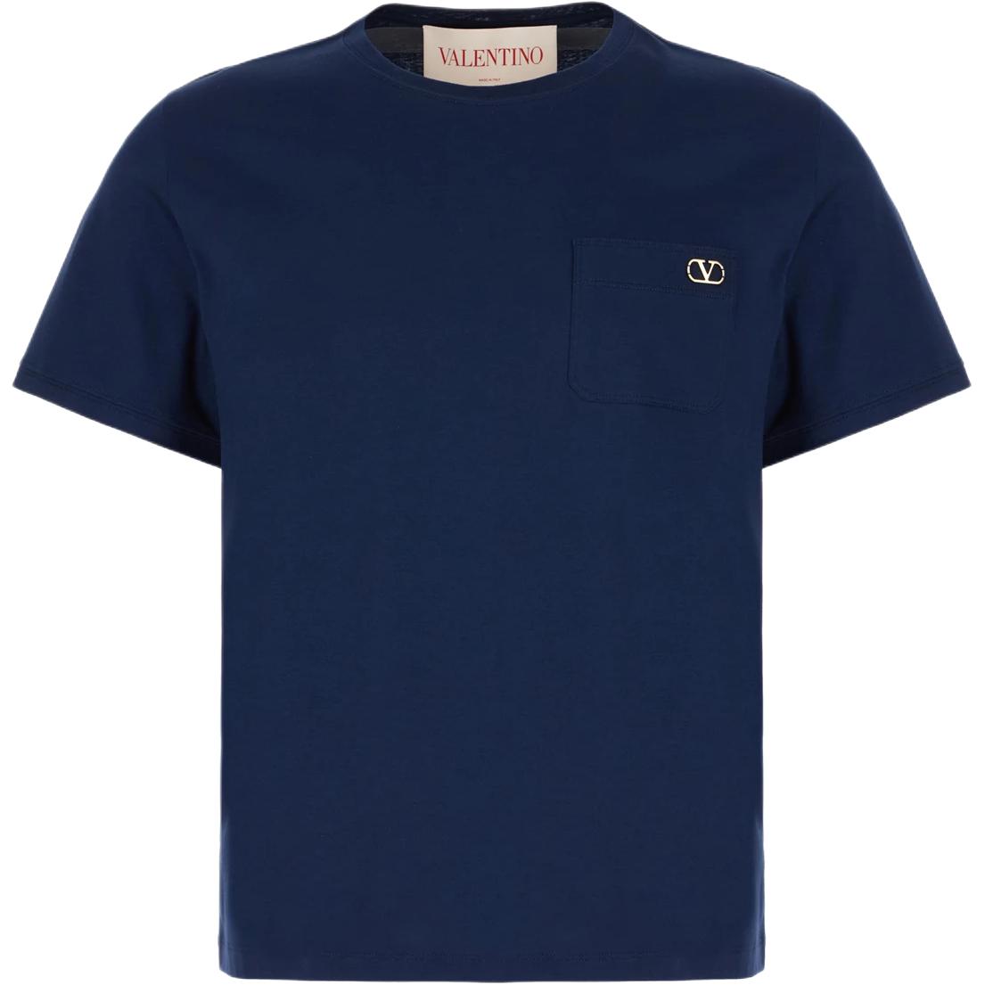 

Футболка с логотипом на груди Valentino, marine синий