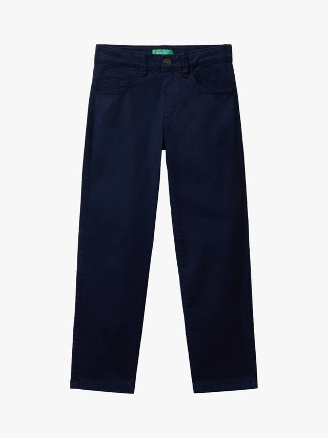 

Детские брюки slim с пятью карманами из хлопкового состава Benetton, Blue