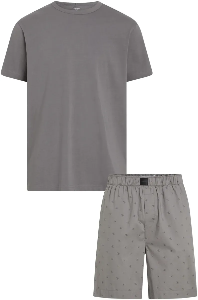 

Calvin Klein Underwear Shorty "S/S SHORT SET" (комплект, 2 шт.), с шортами с принтом по всей поверхности, цвет Br Nick Top/ Diamond Lg Br Nick Btm