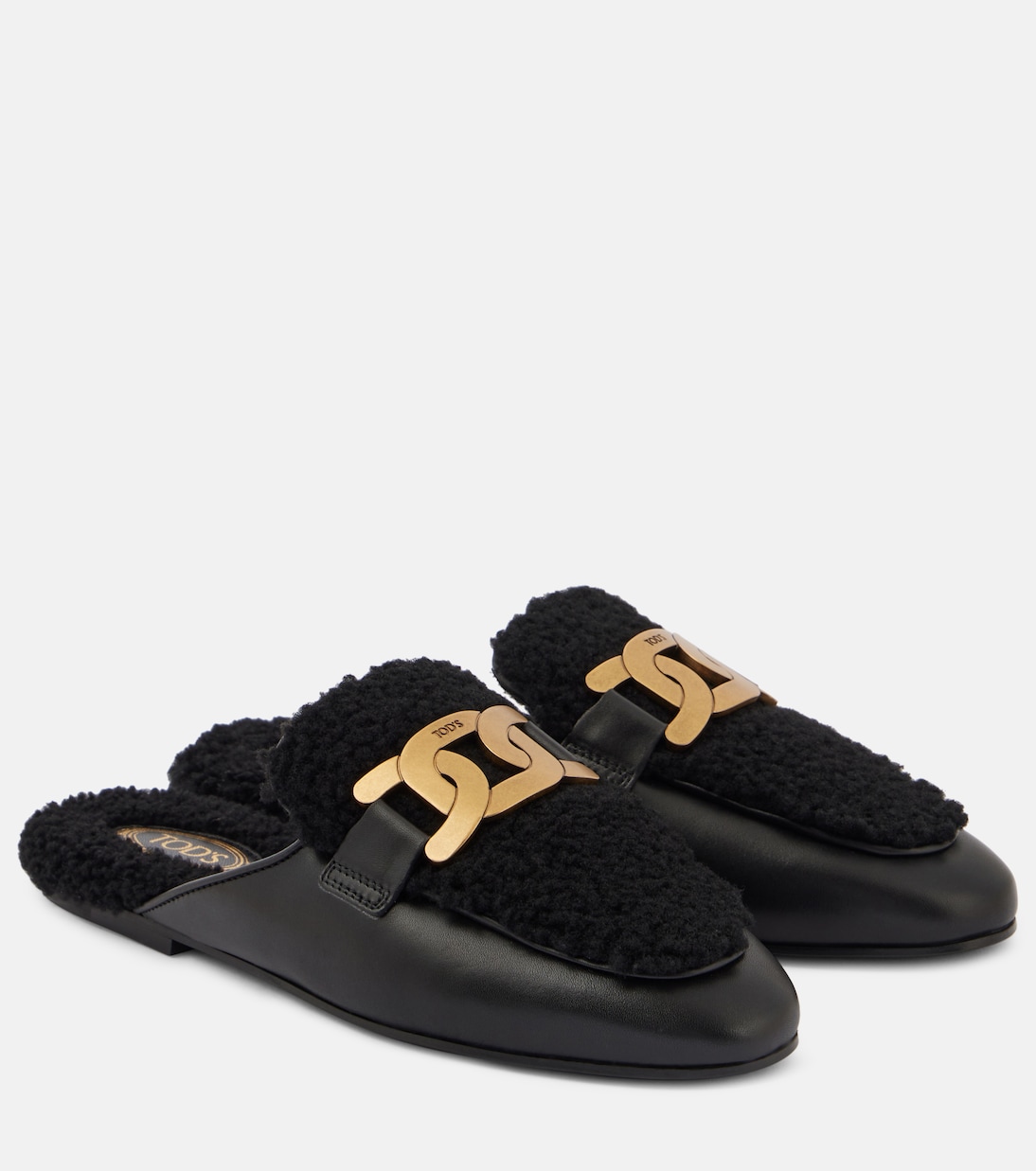 Мюли Catena Kate из овчины и кожи Tod's, Nero