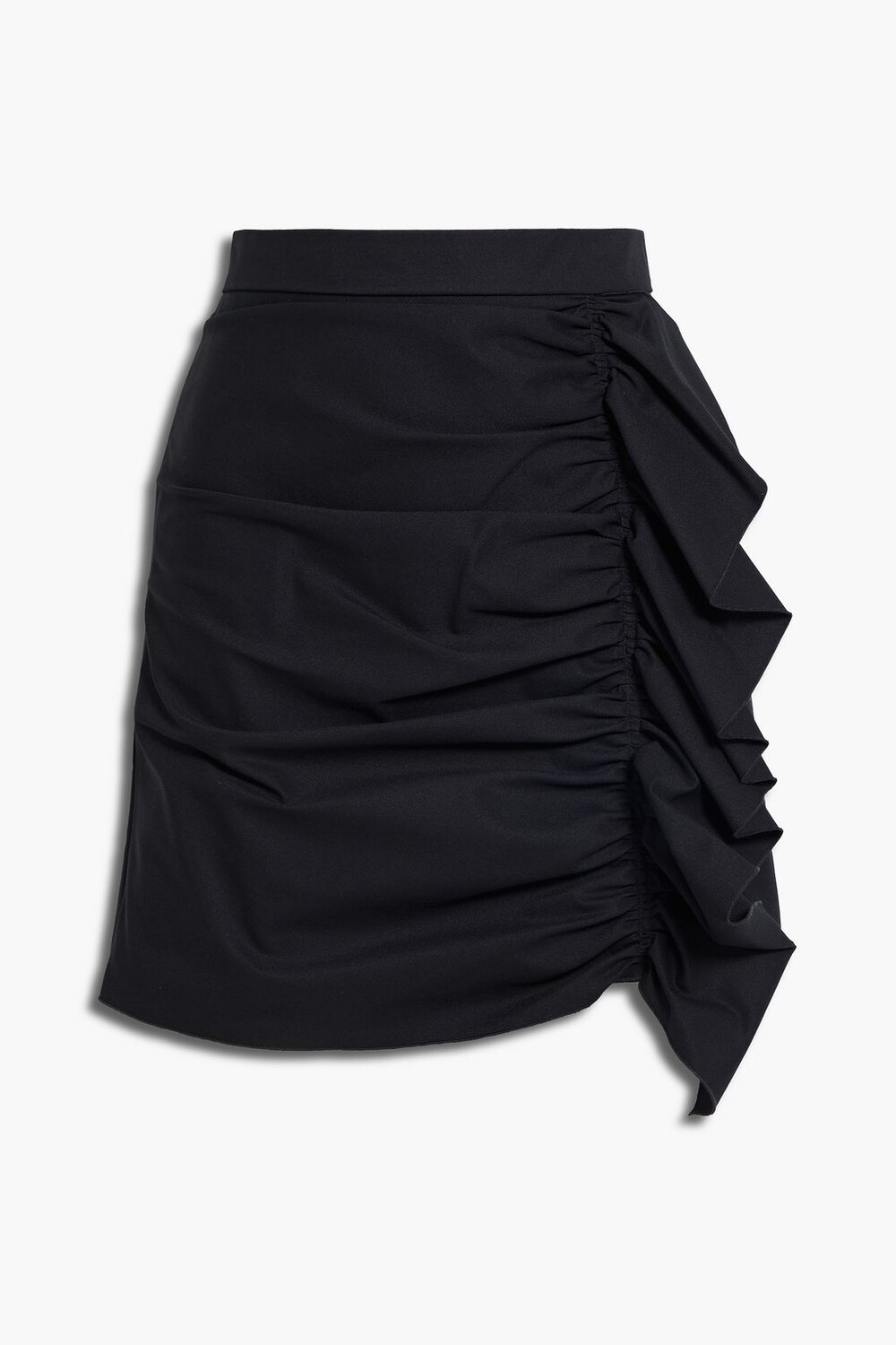 

Мини-юбка из твила с оборками REDVALENTINO, черный