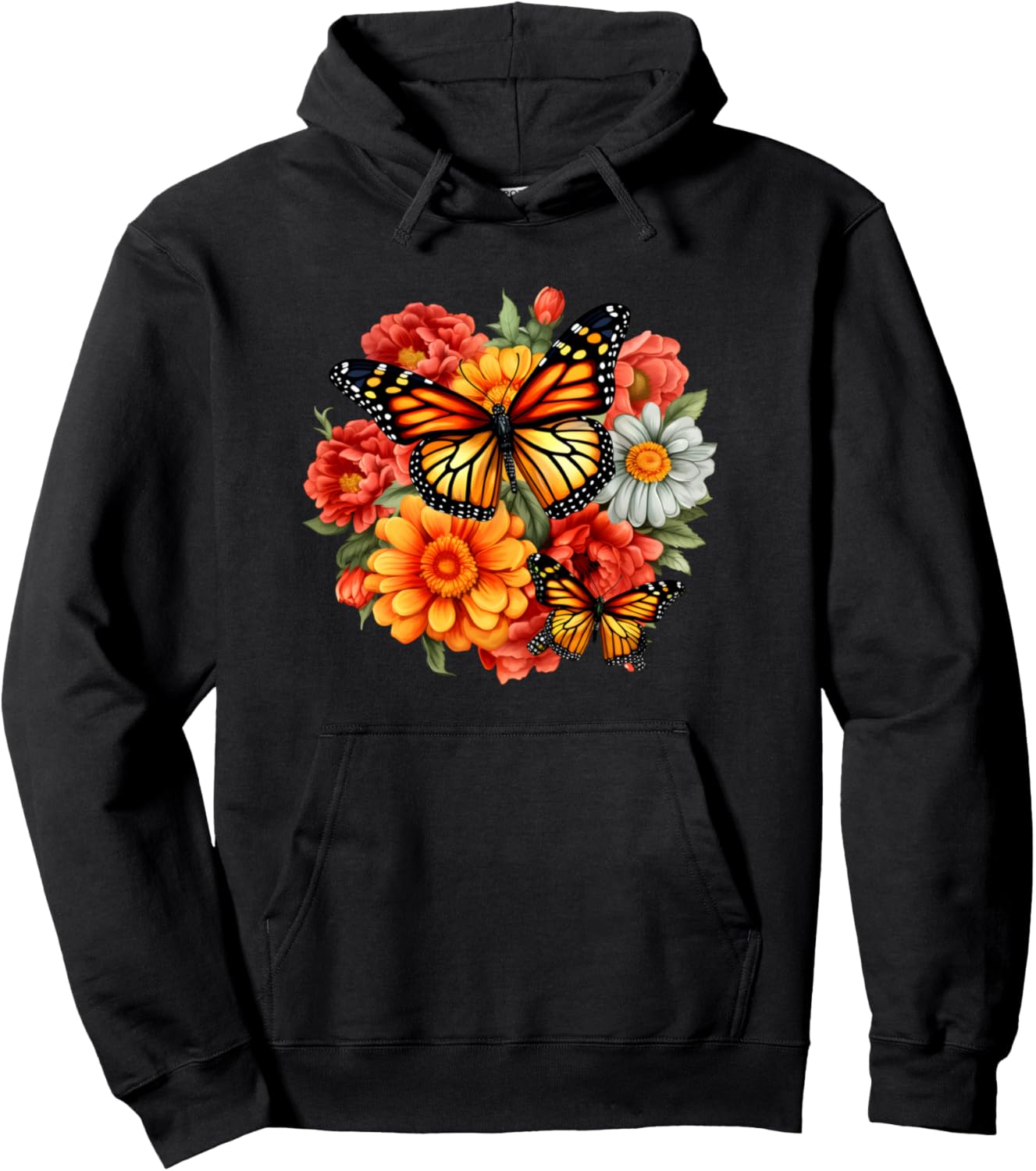 

Худи с изображением бабочки-монарха и цветка Utopia Sport Sugar Skulls Shop, черный