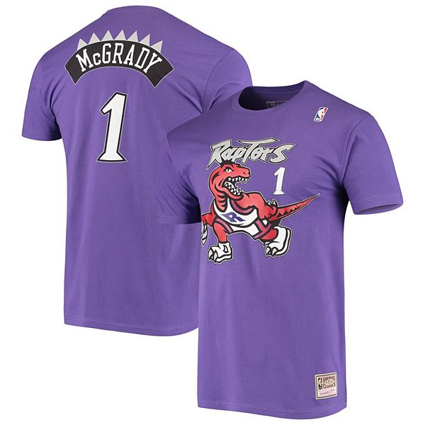 

Мужская футболка Tracy McGrady Toronto Raptors Hardwood Classics с вышитым именем и номером Mitchell & Ness