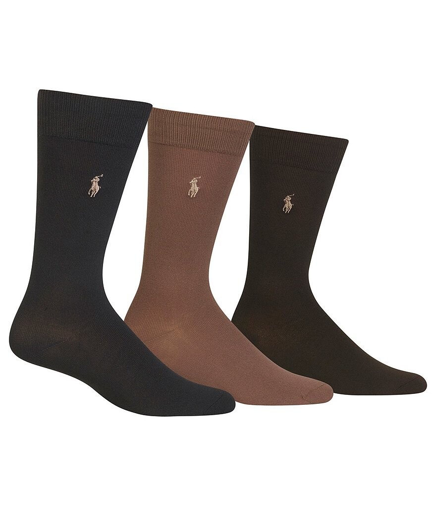

Супермягкие классические носки Polo Ralph Lauren Big & Tall, 3 пары, коричневый