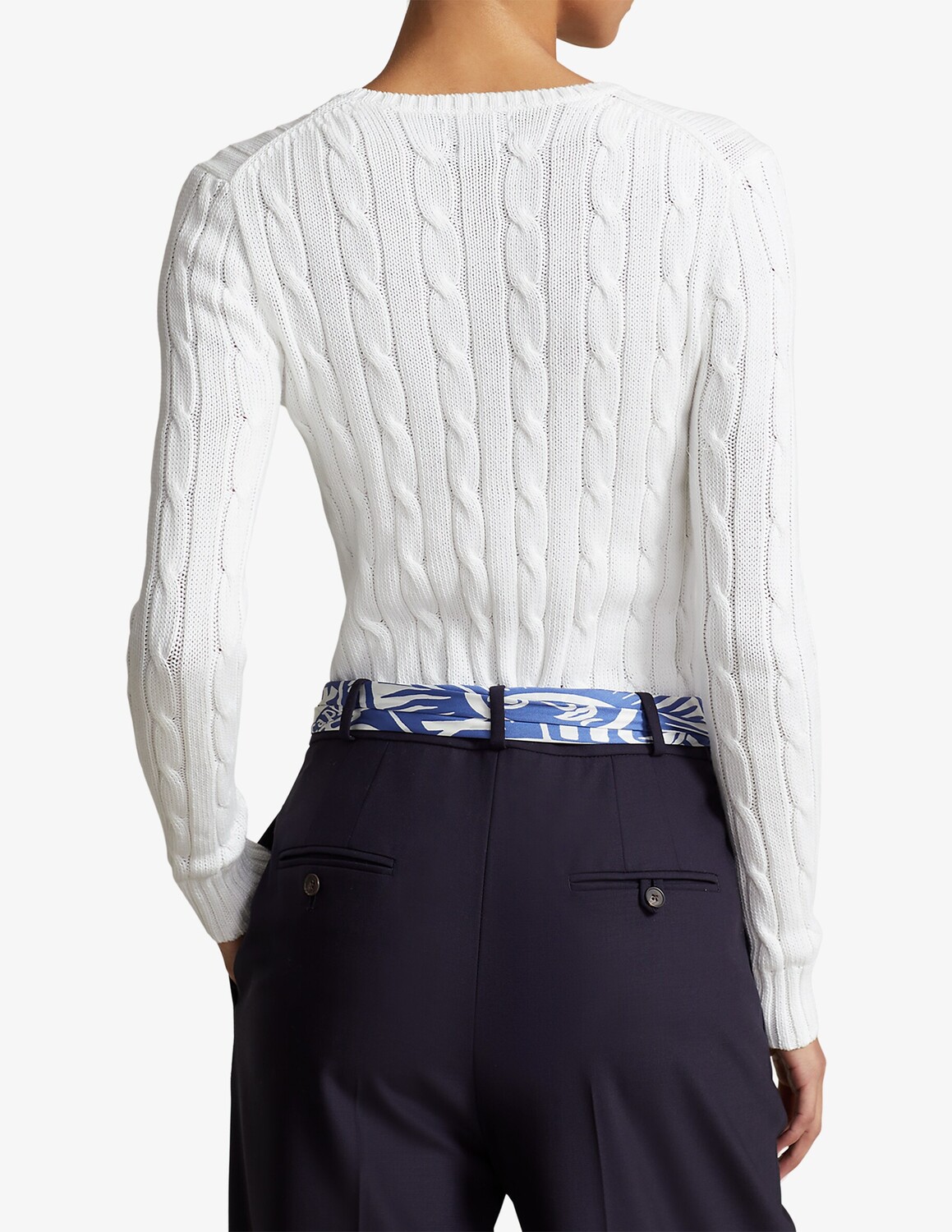 Джемпер Julianna с круглым вырезом Ralph Lauren, цвет White,Blu Navy — фото 3