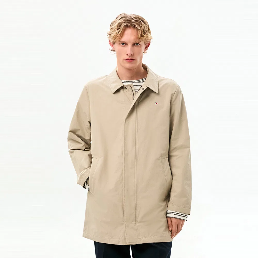 Мужское полупальто Car Coat бежевого цвета от Tommy Hilfiger