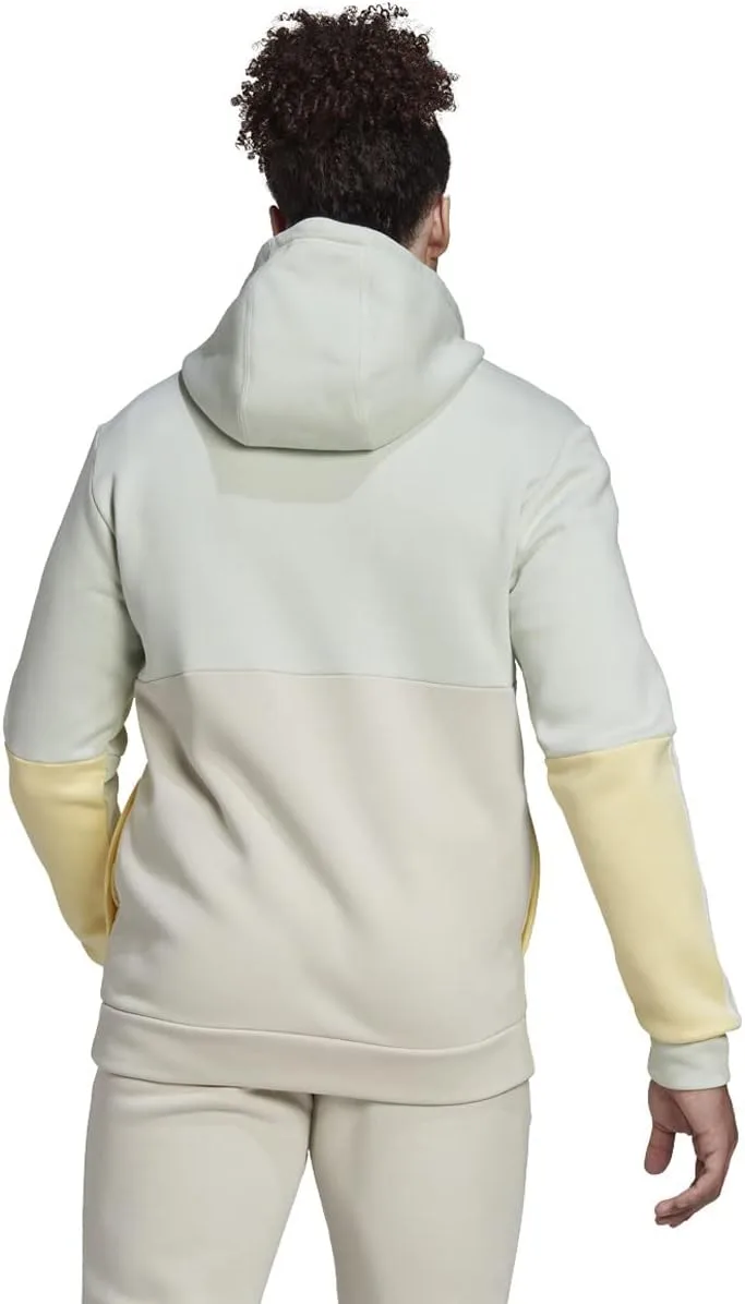 Толстовка Adidas Essentials Colorblock с молнией, зеленый/желтый — фото 3