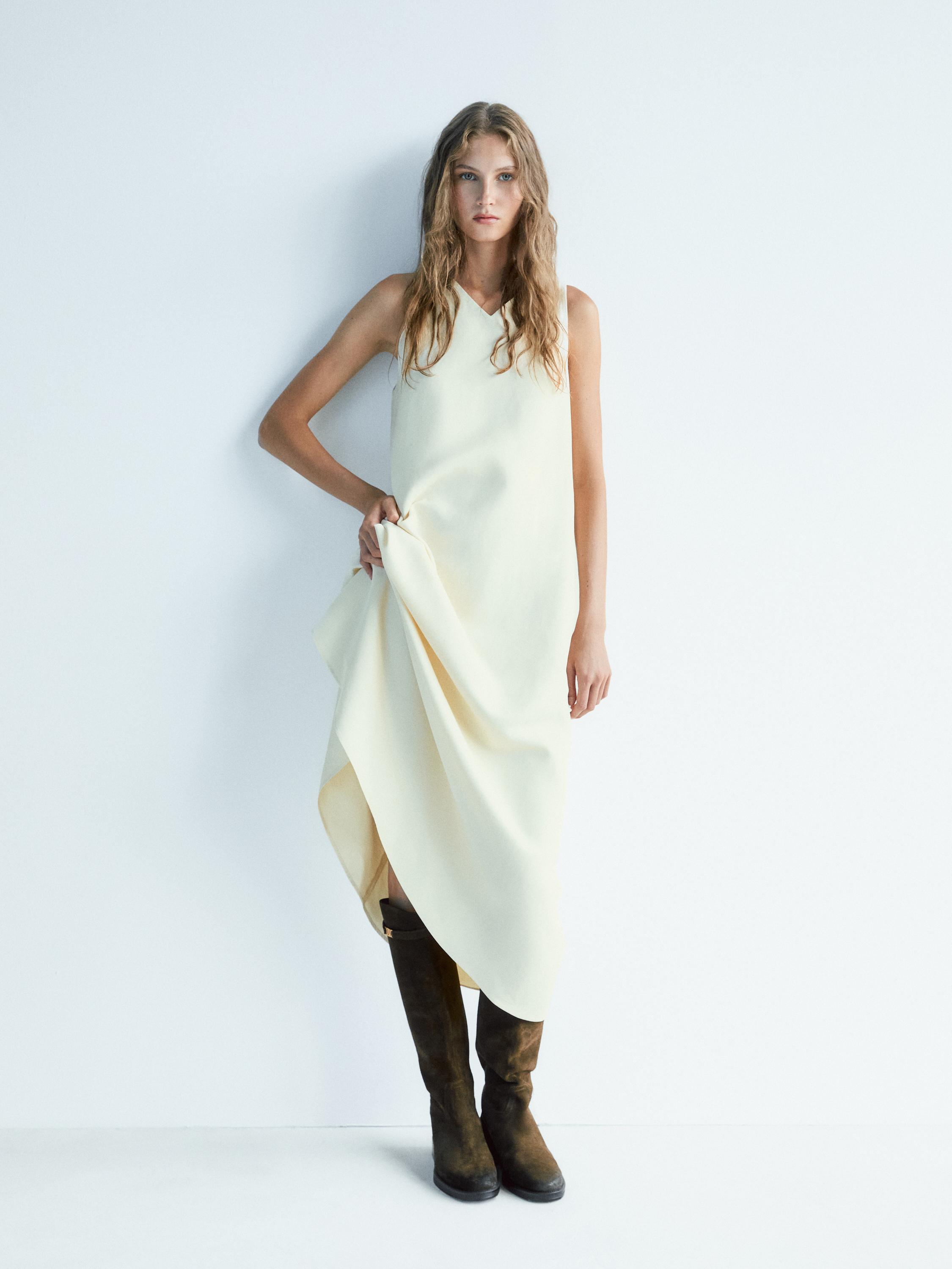 Сапоги для верховой езды из промасленной замши Massimo Dutti, хаки — фото 2