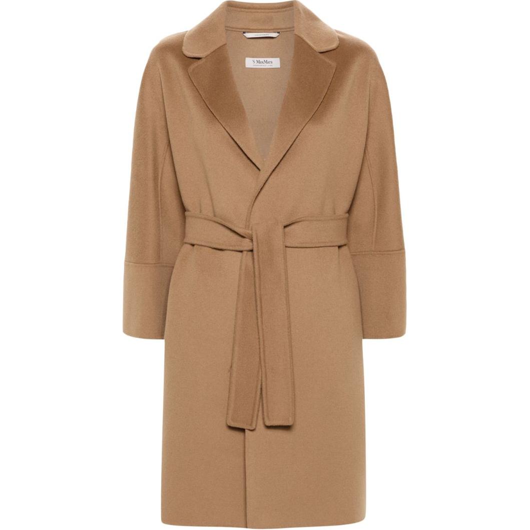 

MaxMara Макс Мара Арона поясное пальто из чистой шерсти, Camel