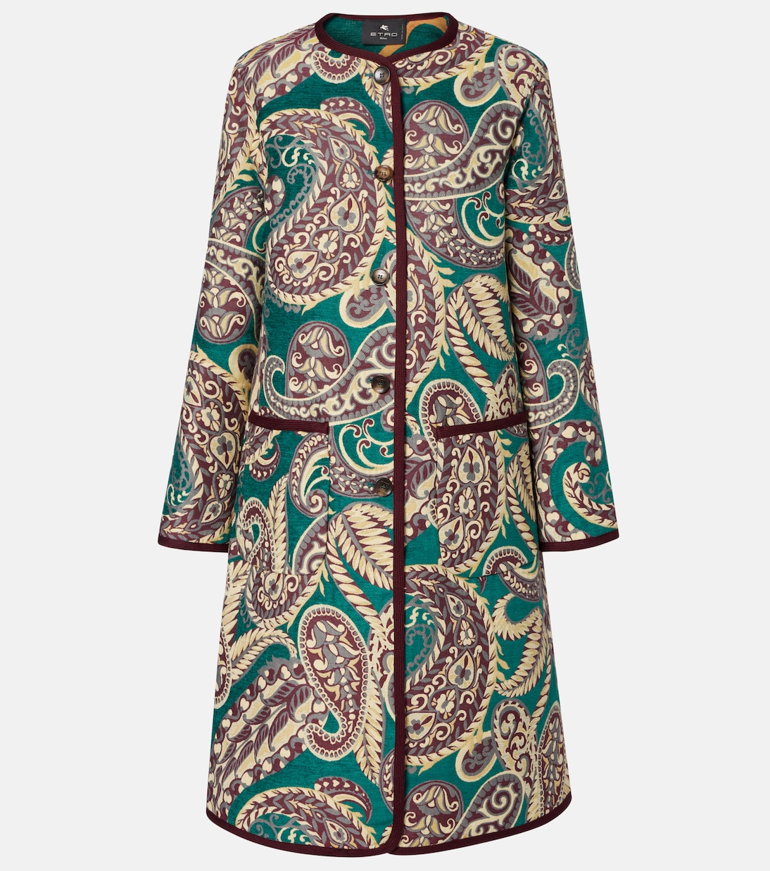 

Двустороннее жаккардовое пальто Etro, Multicolour On Green