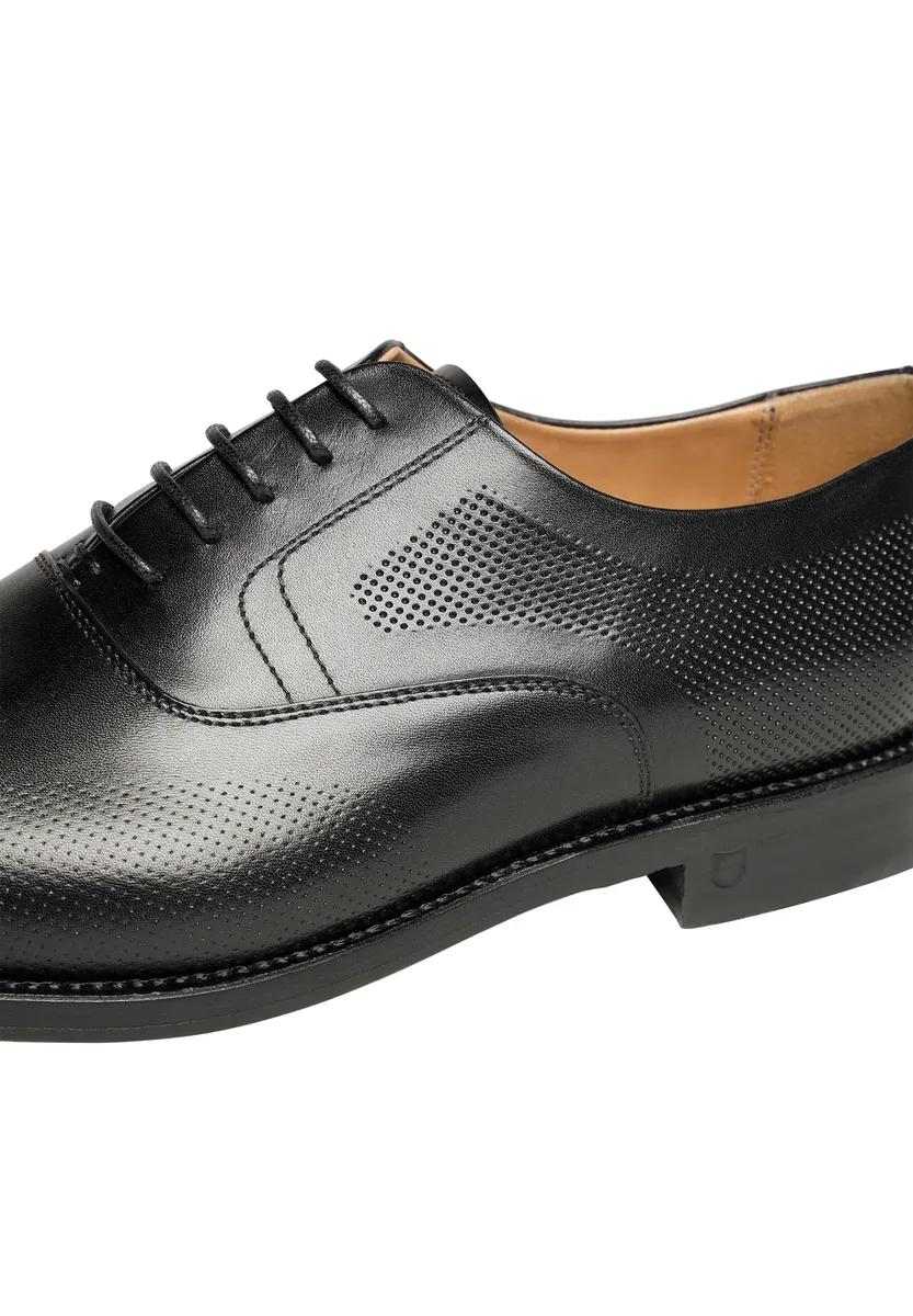 Туфли на шнуровке Henry Stevens "Marshall FBO business Shoes", мужские полуботинки из кожи ручной работы, костюмные туфли, черный — фото 3