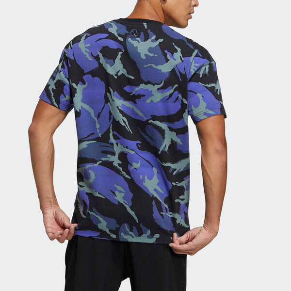 Футболка ub gfx t aop спортивные камуфляжные с коротким рукавом Adidas, синий — фото 4