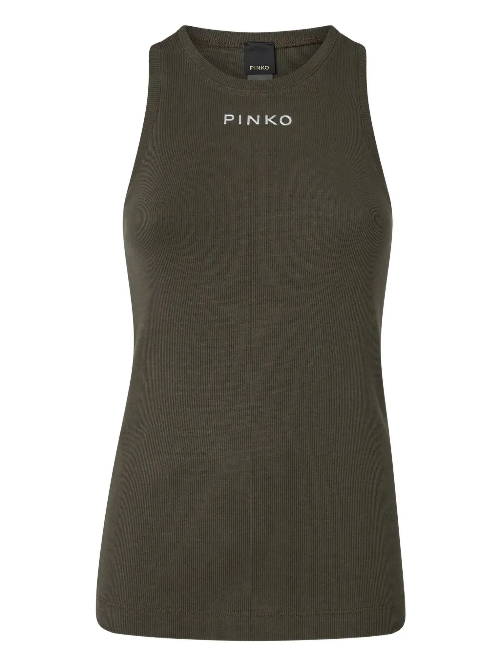 

Ребристый топ с логотипом PINKO, серый
