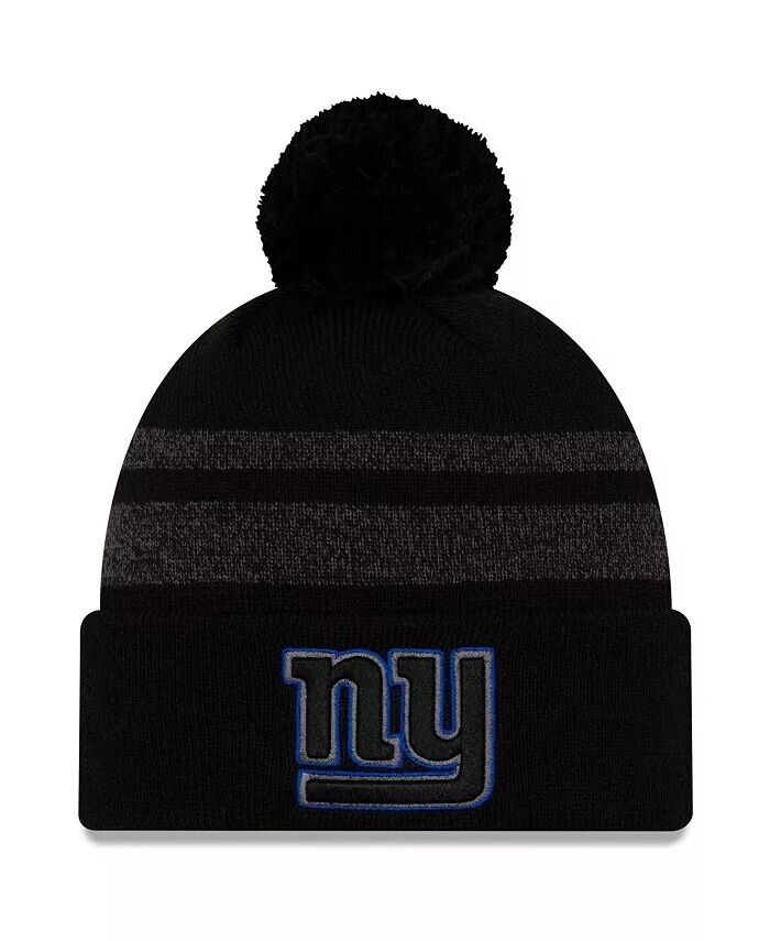 

Мужская черная вязаная шапка с манжетами и помпоном New York Giants Dispatch New Era