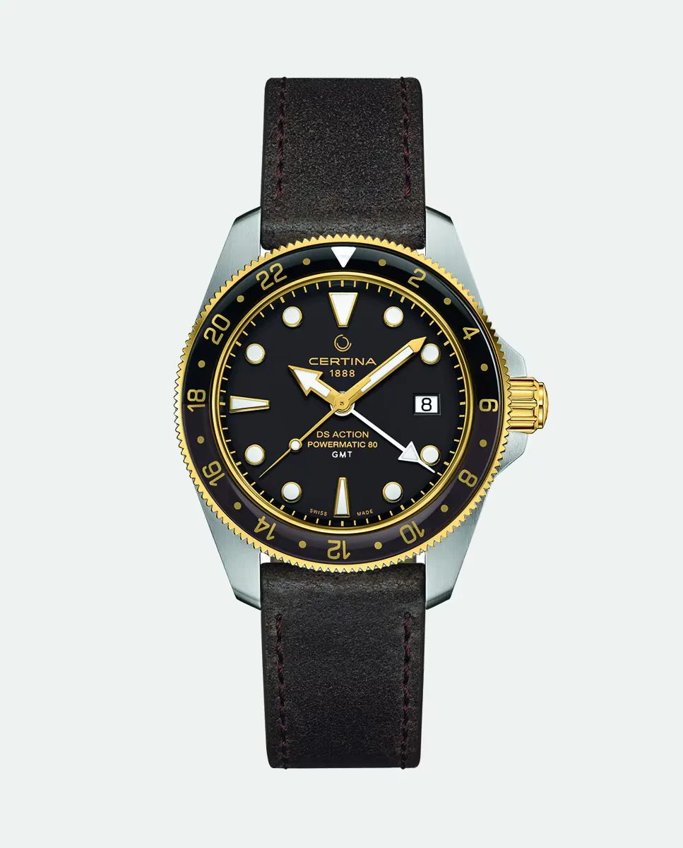 

DS Action GMT C0329292605100 Коричневые мужские часы из кожи Certina