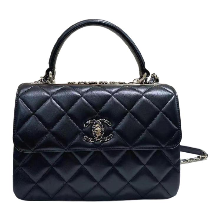 

CHANEL Модная женская сумка на одно плечо из овчины Cc, черная