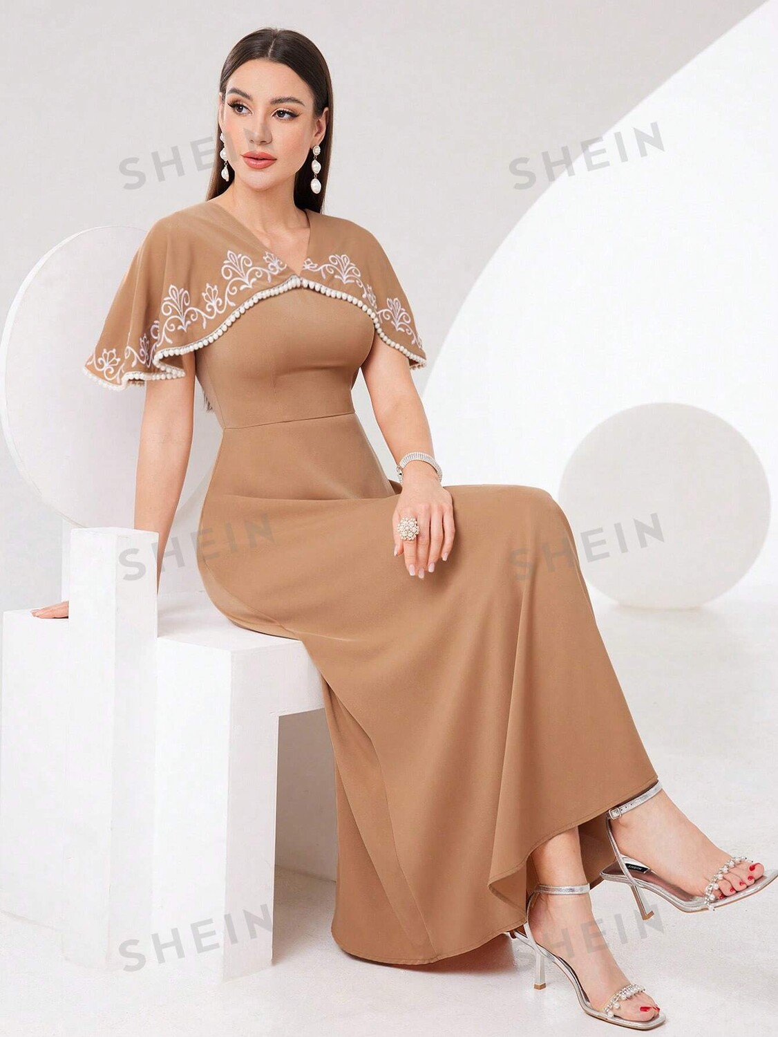 

Платье женское Shein Modely в арабском стиле, коричневый