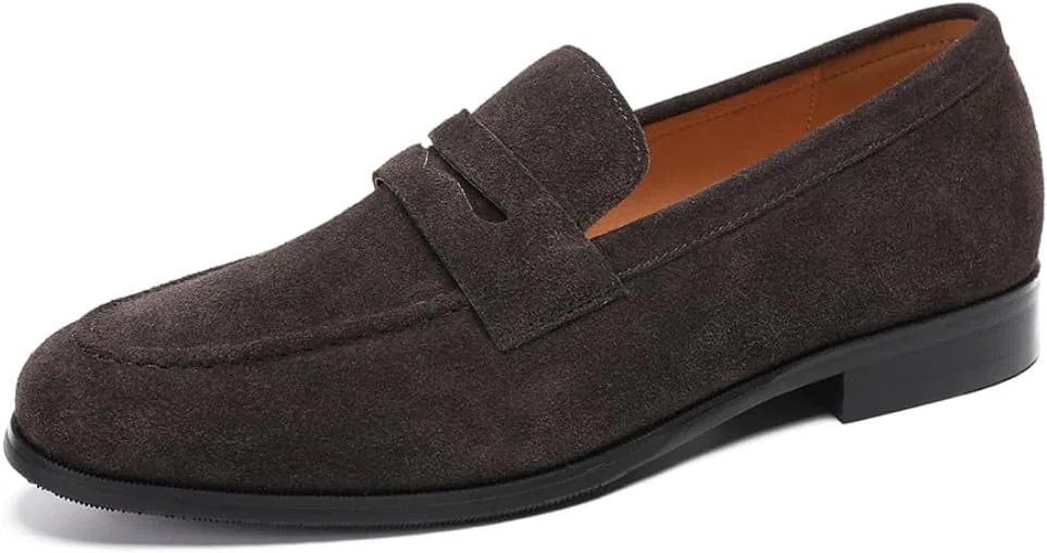 Лоферы кожаные Penny Loafers, коричневый (замша) FIAVOM
