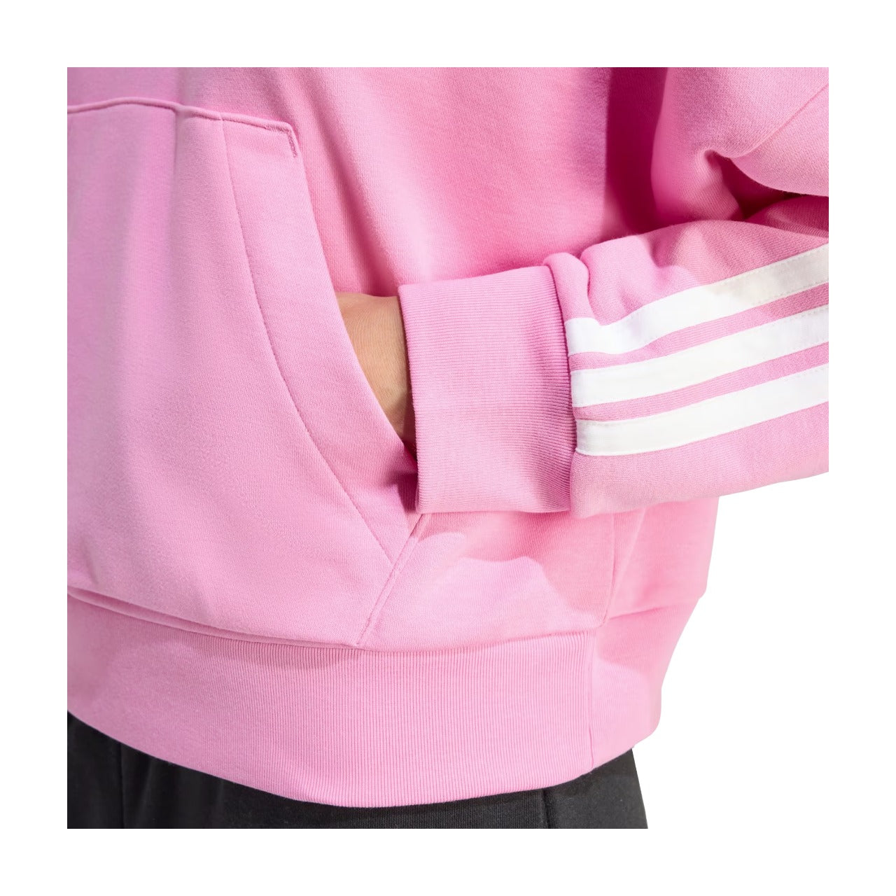 (WMNS) Толстовка Adidas Essentials 3-Stripes French Terry Quarter-Zip Hoodie 'St Tropic Bloom White' — фото 4