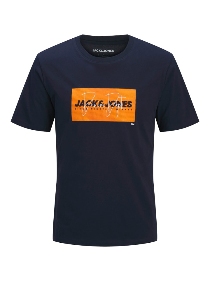 

JACK & JONES Junior Футболка с круглым вырезом и принтом JJCOLE MNI в темно-синем