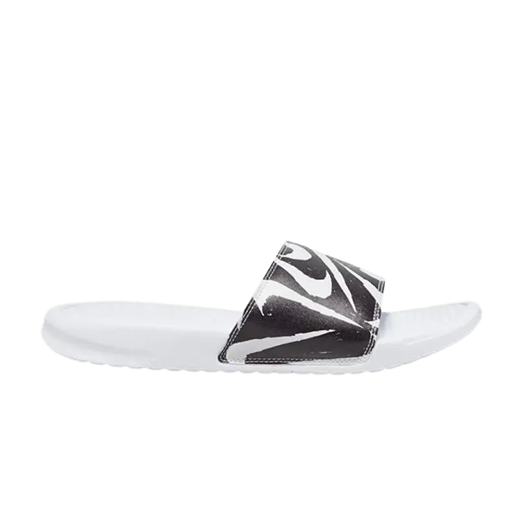 

Сандалии Nike Benassi JDI Print 'White Black', белый