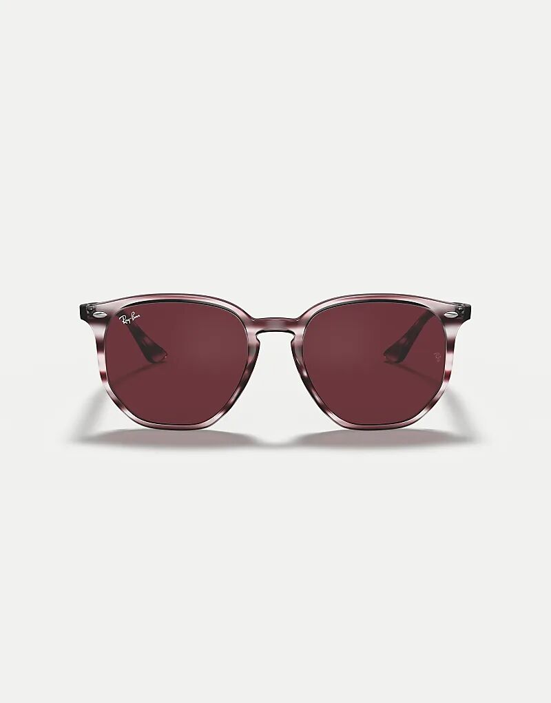 

Солнцезащитные очки Ray-Ban Rb4306 неправильной формы с фиолетовыми линзами в полоску бордо-гавана