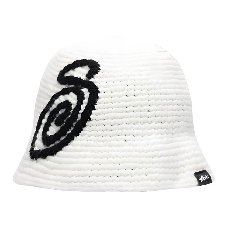 

Stussy Вязаная шляпа-ведро Swirly S, White