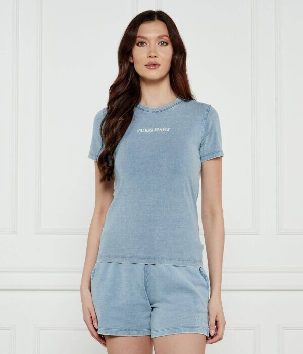 

Футболка Guess Jeans Slim Fit, голубой