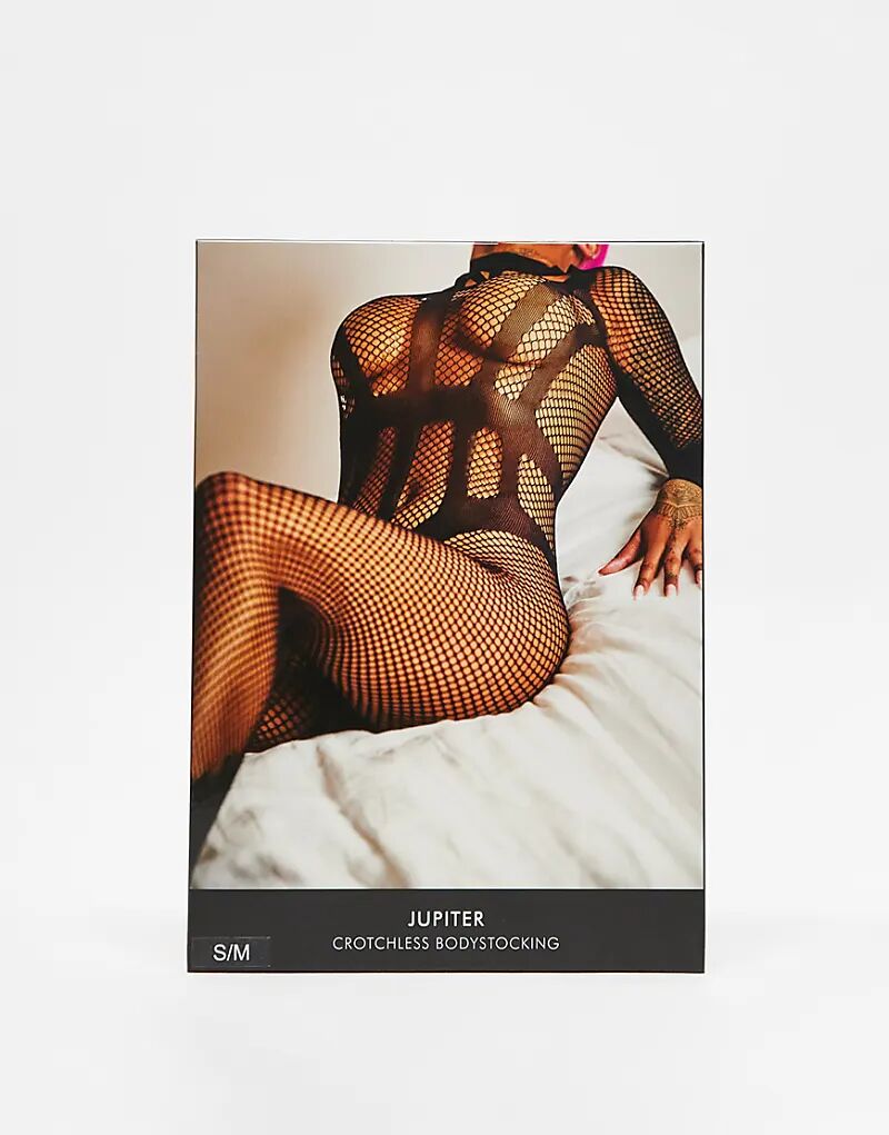 

Боди-чулки Jupiter с вырезом черного цвета Ann Summers