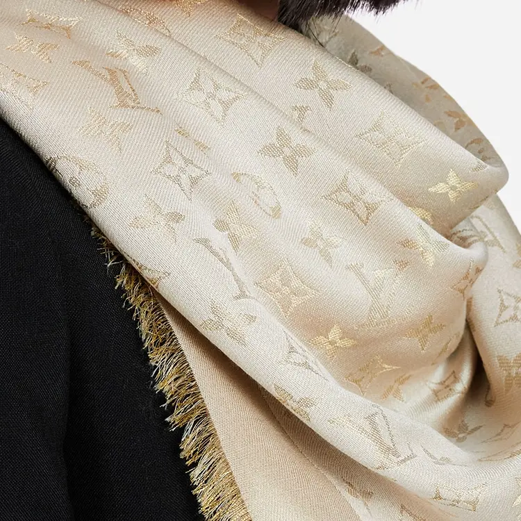 Вязаный шарф женский цвета хаки LOUIS VUITTON — фото 4