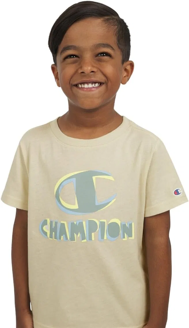 Детский спортивный комплект Champion для малышей: футболка с коротким рукавом и шорты, Putty — фото 4