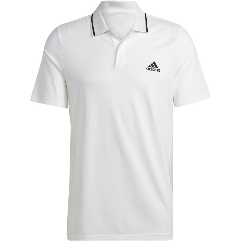

Polo Essentials из пике с маленьким логотипом Adidas, белый