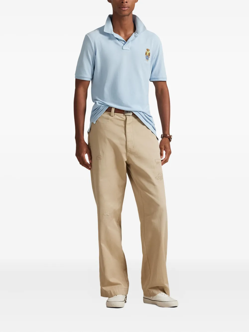 Поло с вышивкой в виде медвежонка Polo Polo Ralph Lauren, синий — фото 2