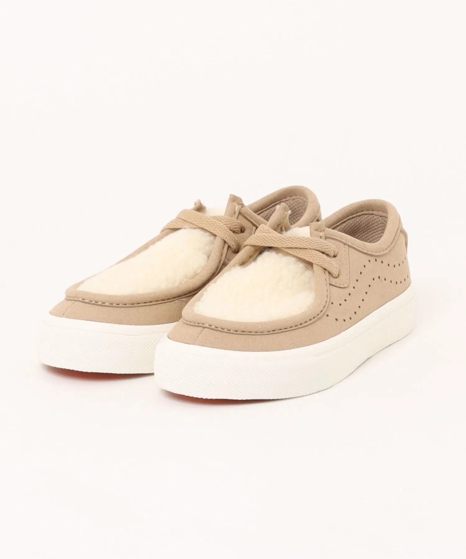 Детские кроссовки VANS CARVER LO с боа коричневые