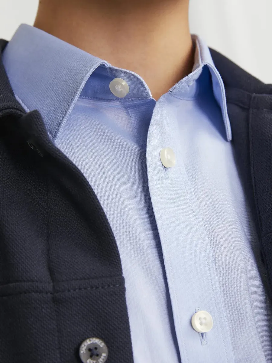 Детская рубашка с длинными рукавами Jack & Jones "JPRPARMA SHIRT L/S NOOS JNR" Jack & Jones Junior, синий — фото 3