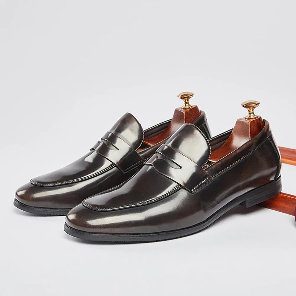 Туфли кожаные TNXZ Loafers, латунь — фото 3