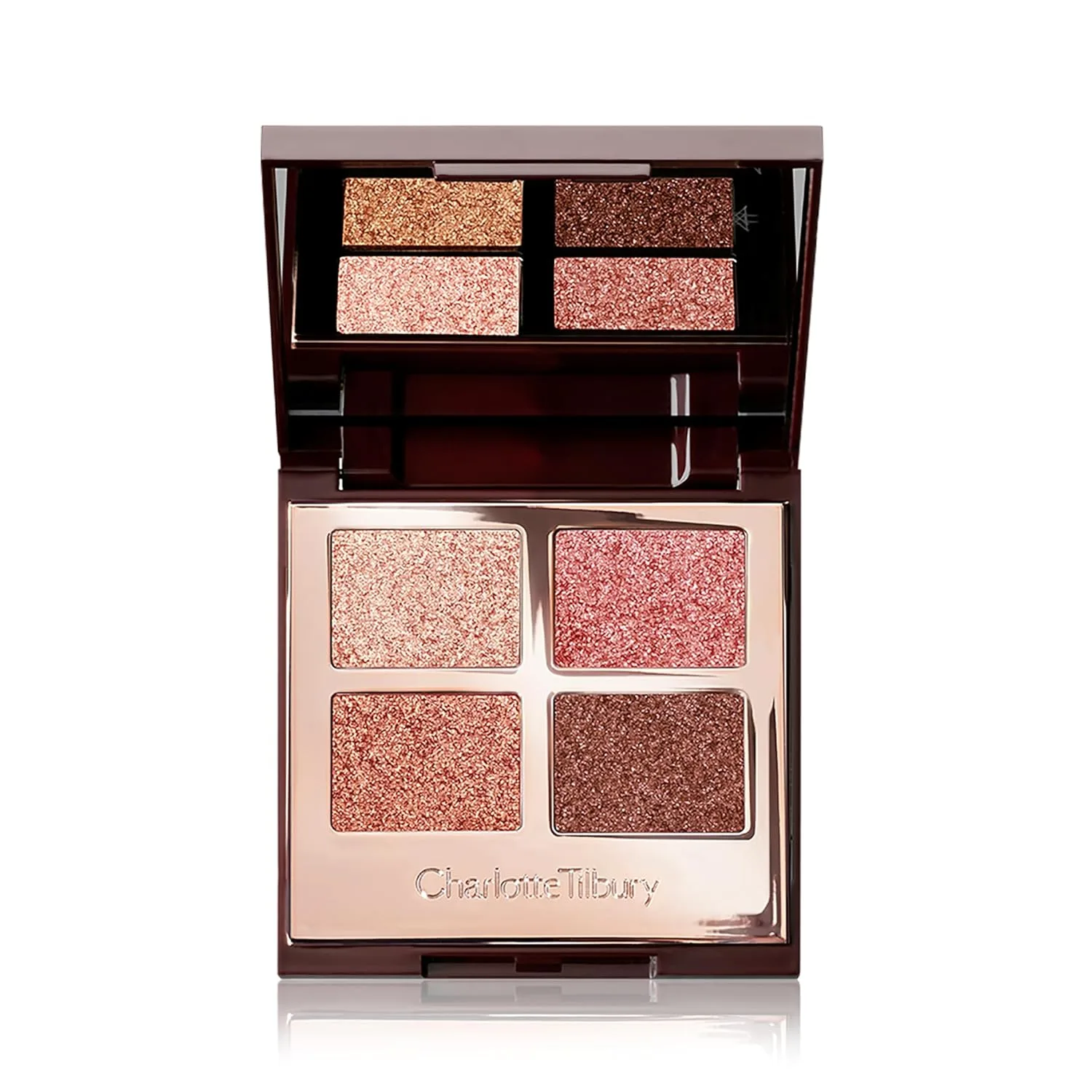 Charlotte Tilbury Pillow Talk Luxury Palette тени для век - шиммер, металлик и сатиновый мат с богатой пудровой текстурой, 4 гармоничных оттенка, Palette Of Pops - Pillow Talk: shimmering nude-pink, vivid rose and peachy bronze shades