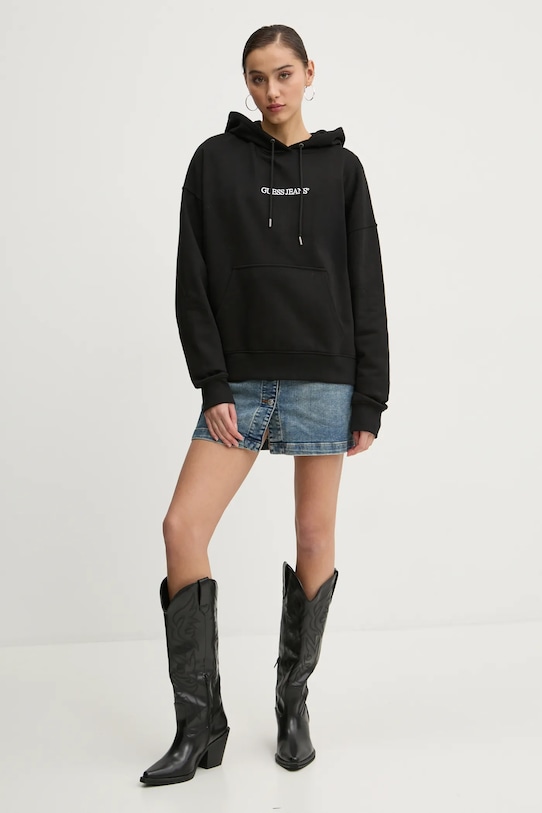 

Хлопковая толстовка Guess Jeans, черный