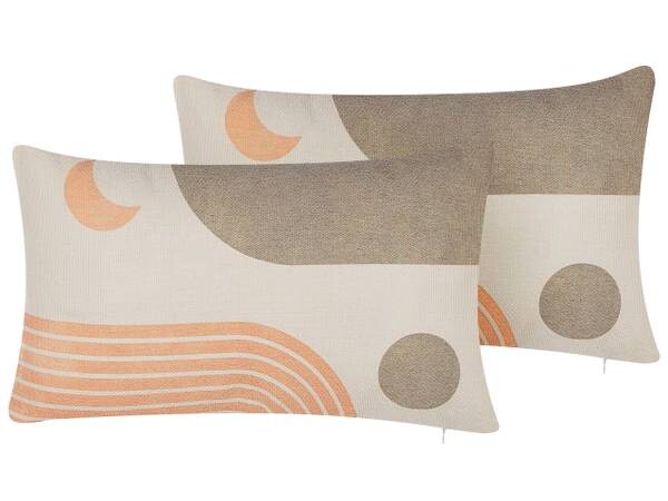 

Подушка Beliani 2 шт MELAMPODIUM, 50x30x30 см цвет beige/multicolor