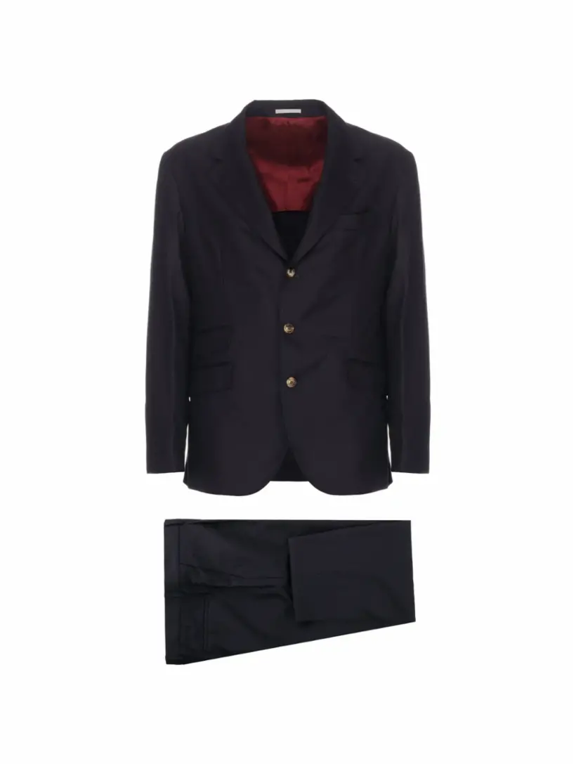 

Шерстяной костюм Brunello Cucinelli, тёмно-синий