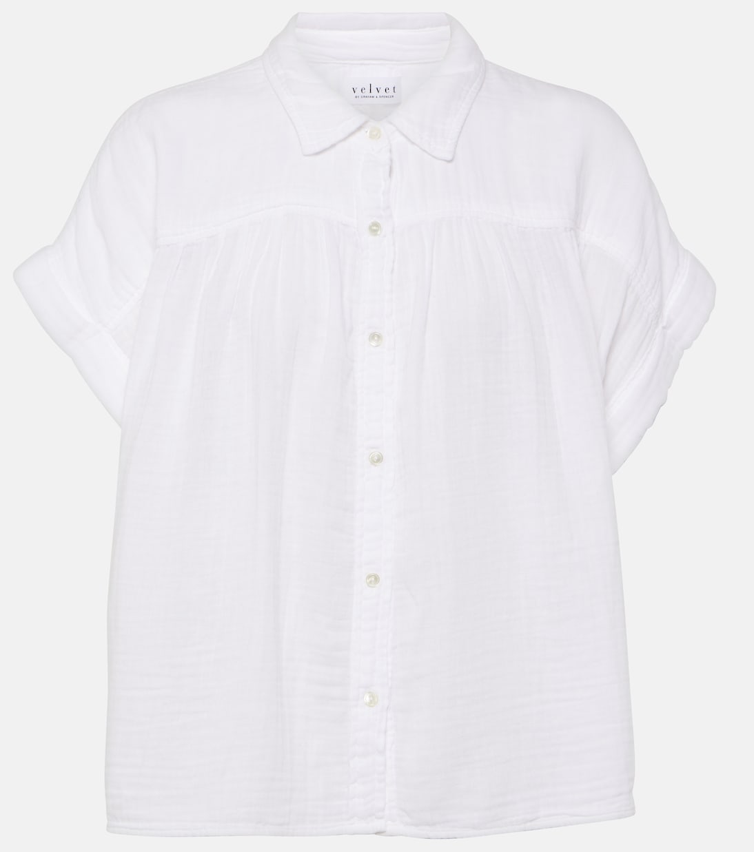 

Хлопковая блузка Julieta Velvet, белый