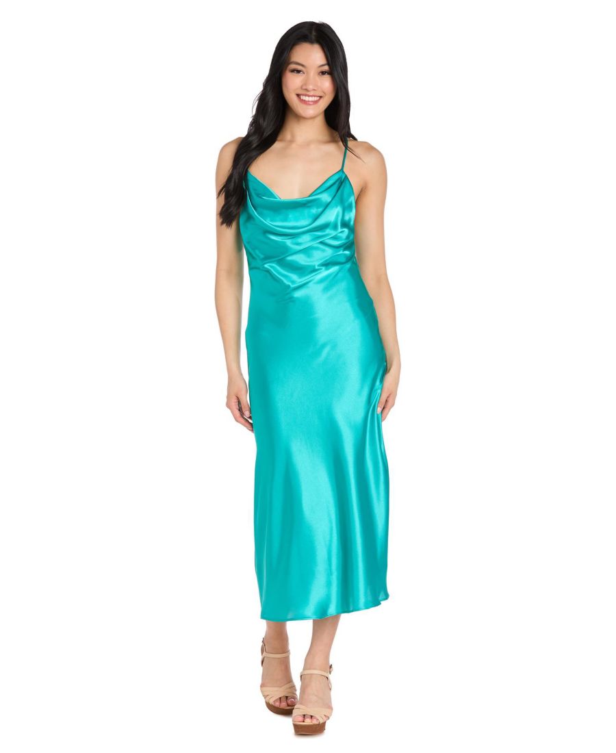 

Платье-комбинация миди с воротником-хомутом для подростков Morgan & Company, Jade