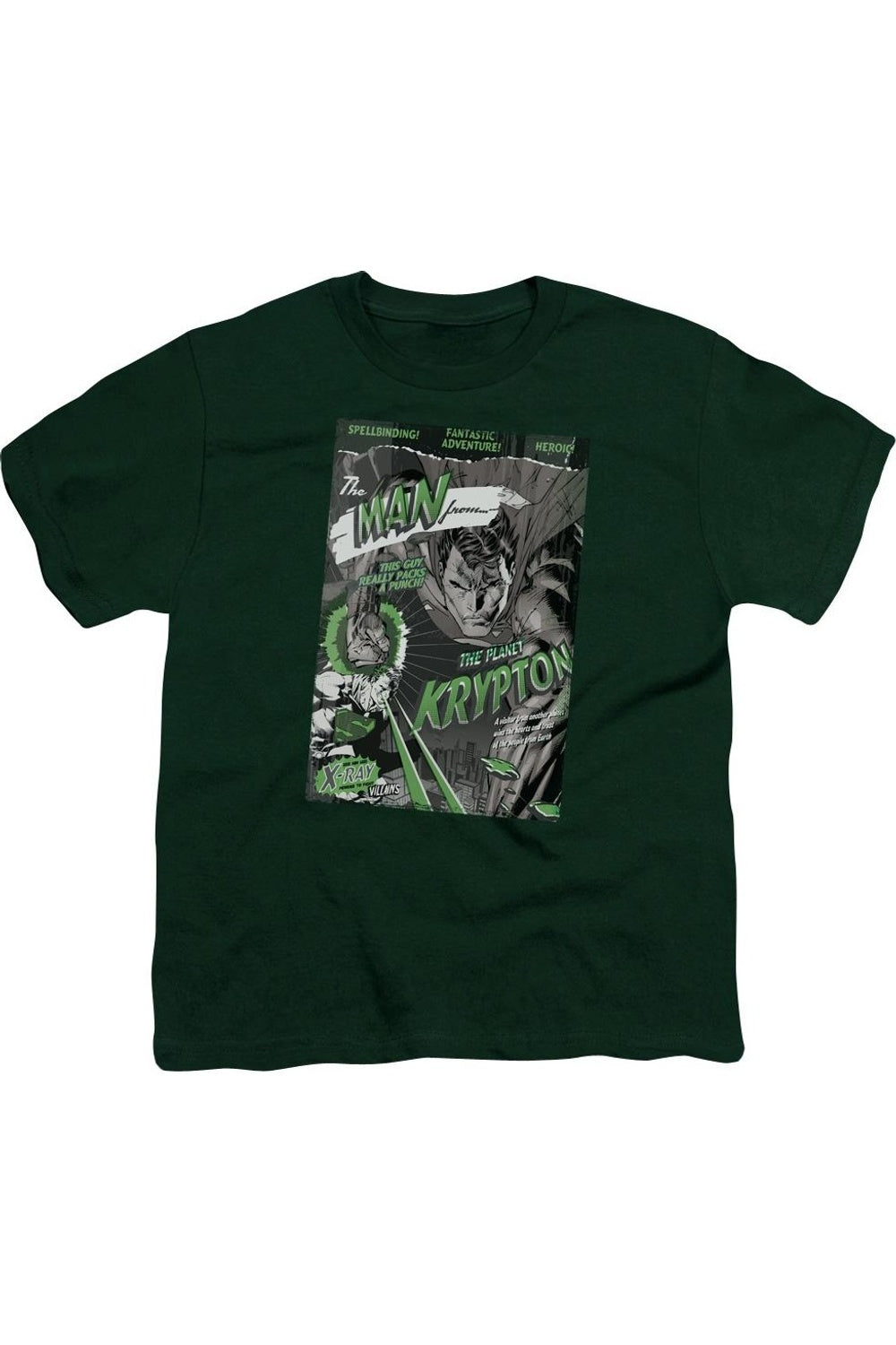 

Футболка с коротким рукавом для детей "Супермен: Человек с Криптона" Gildan, зеленый